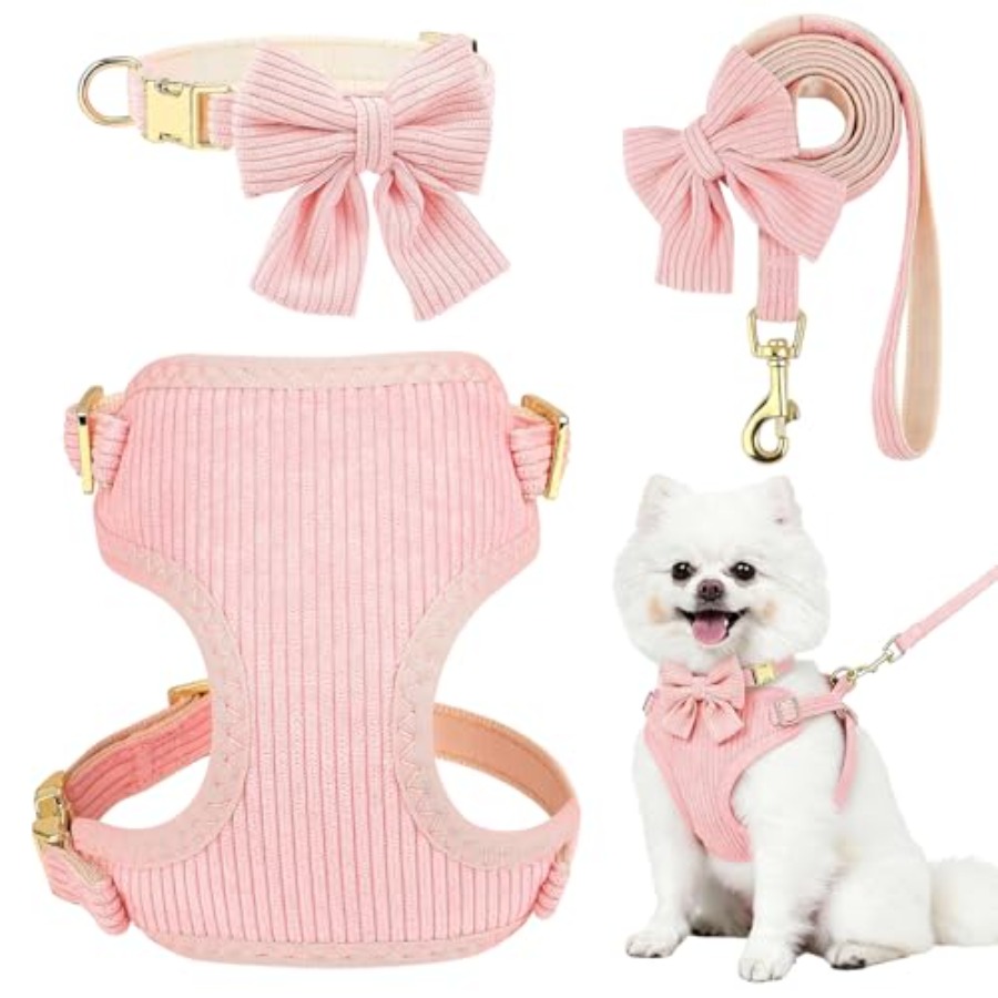 No Pull Dog Harness - Комплект ошейника, шлейки и поводка для